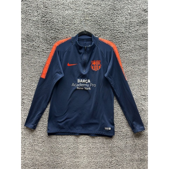 Nike FC Barcelona Academy Pro New York Long Sleeve Shirt Blue Mens Size‎ S